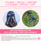 Cheer Game Day Long Tail Hair Bow, Personalized with your team colors and name. Collegiate style cheer bow.  Custom cheerleader ribbon bows.