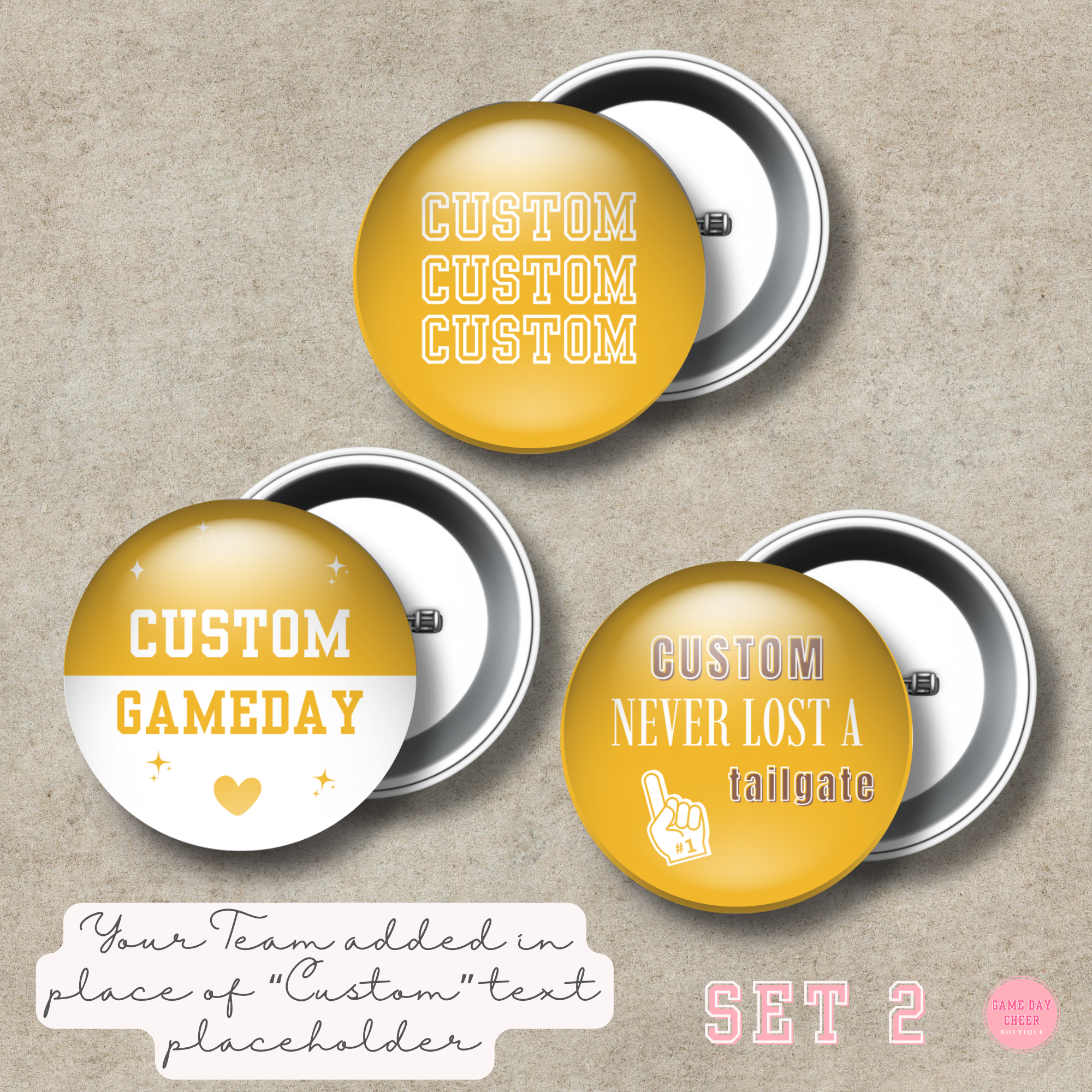 3 Button Pack: Game Day Set 2