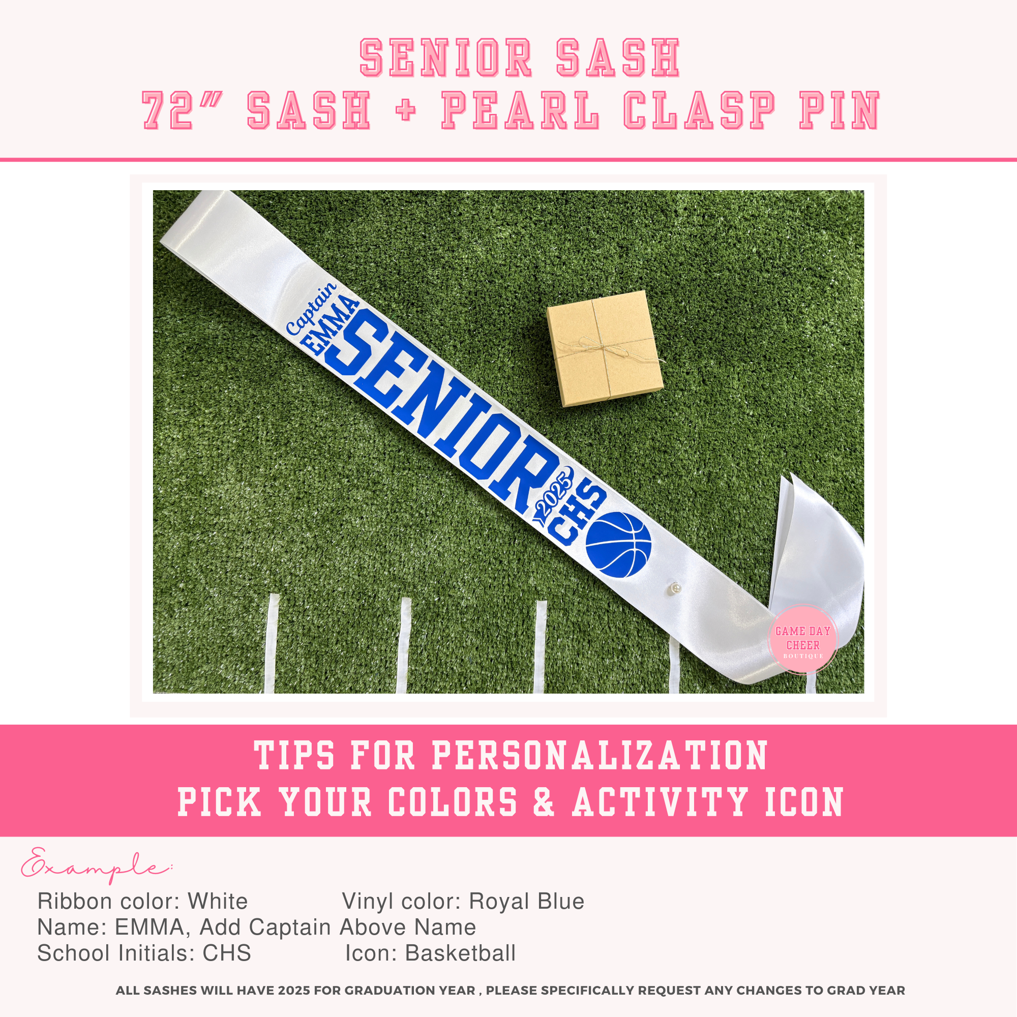 Personalized Senior Sash