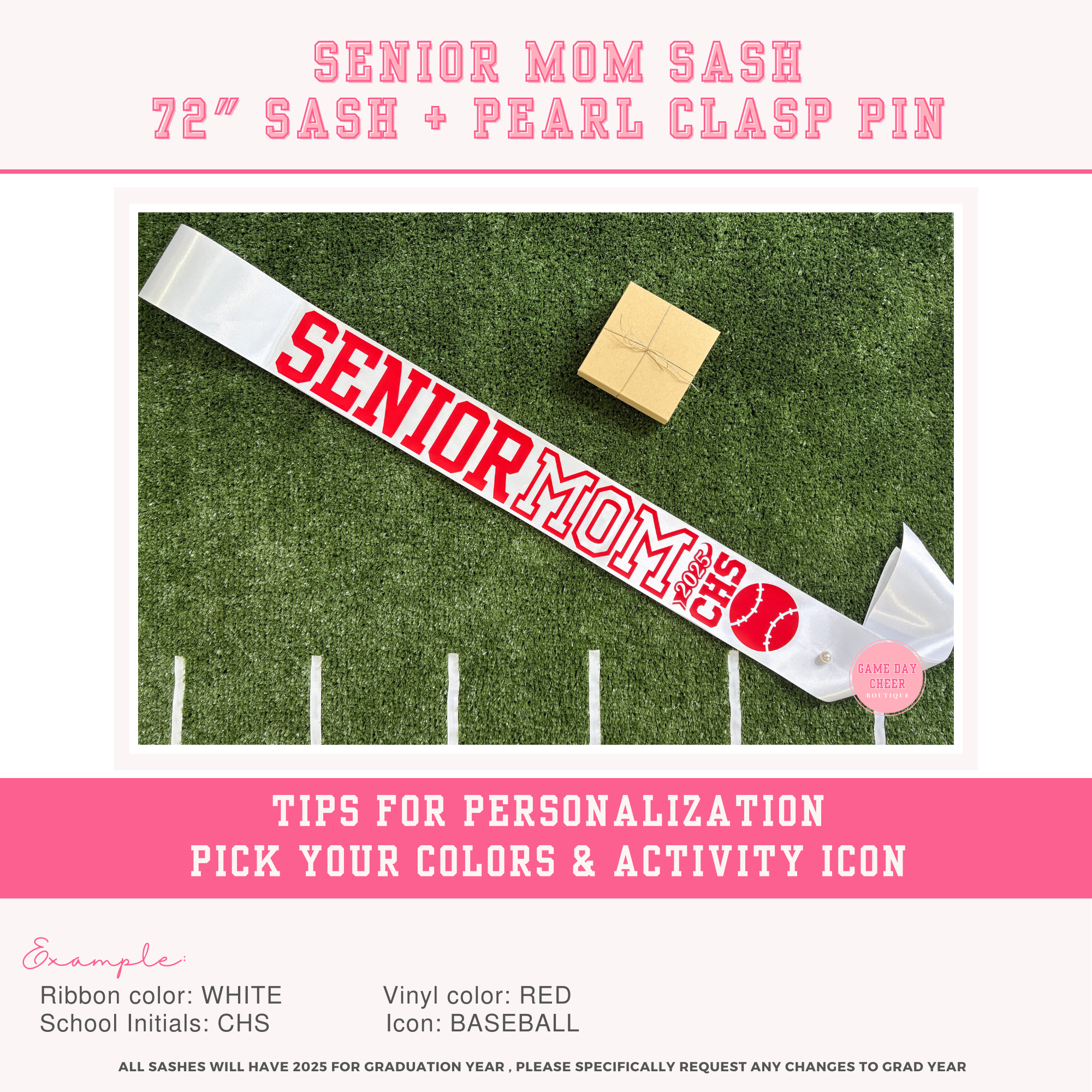 Personalized Senior Sash