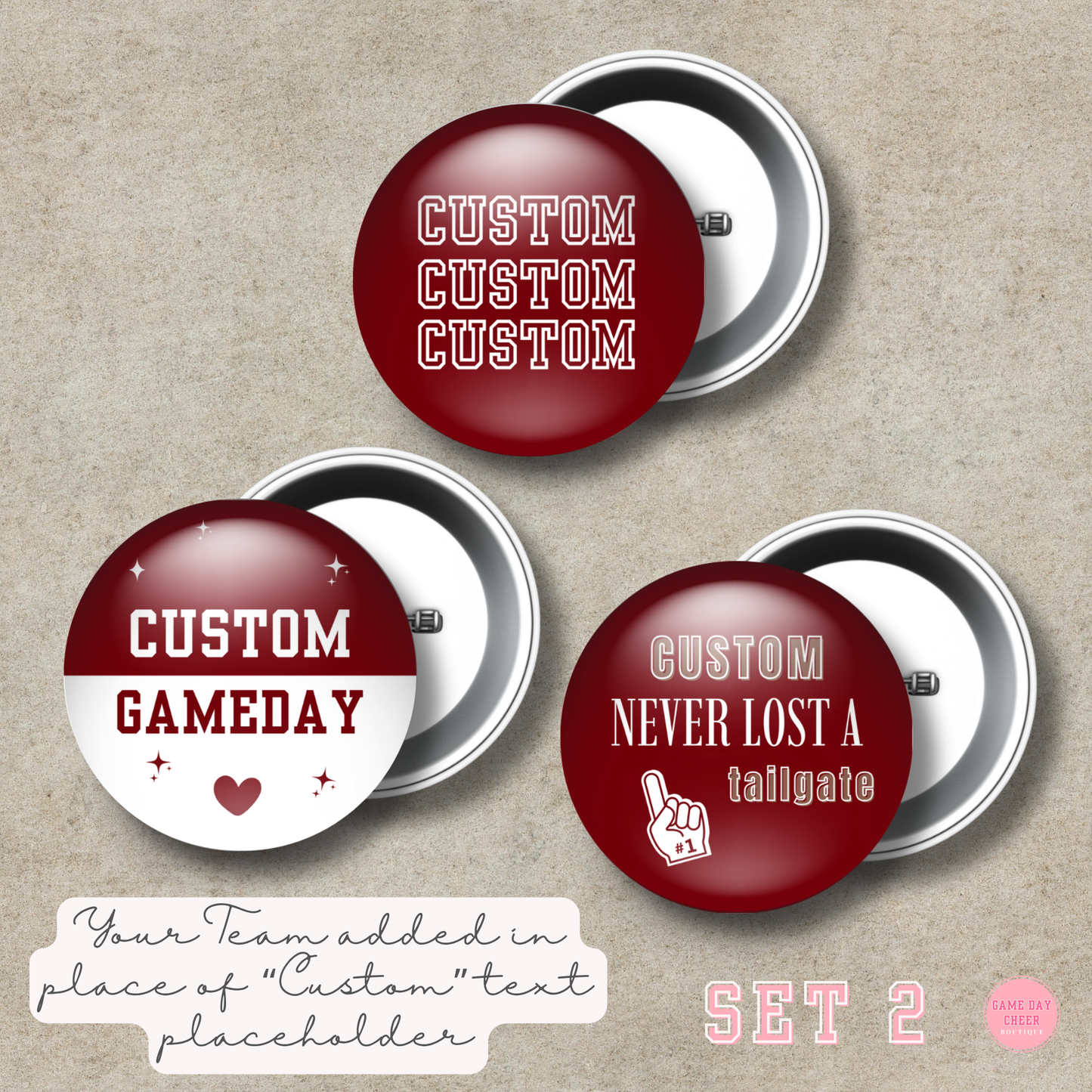 3 Button Pack: Game Day Set 2