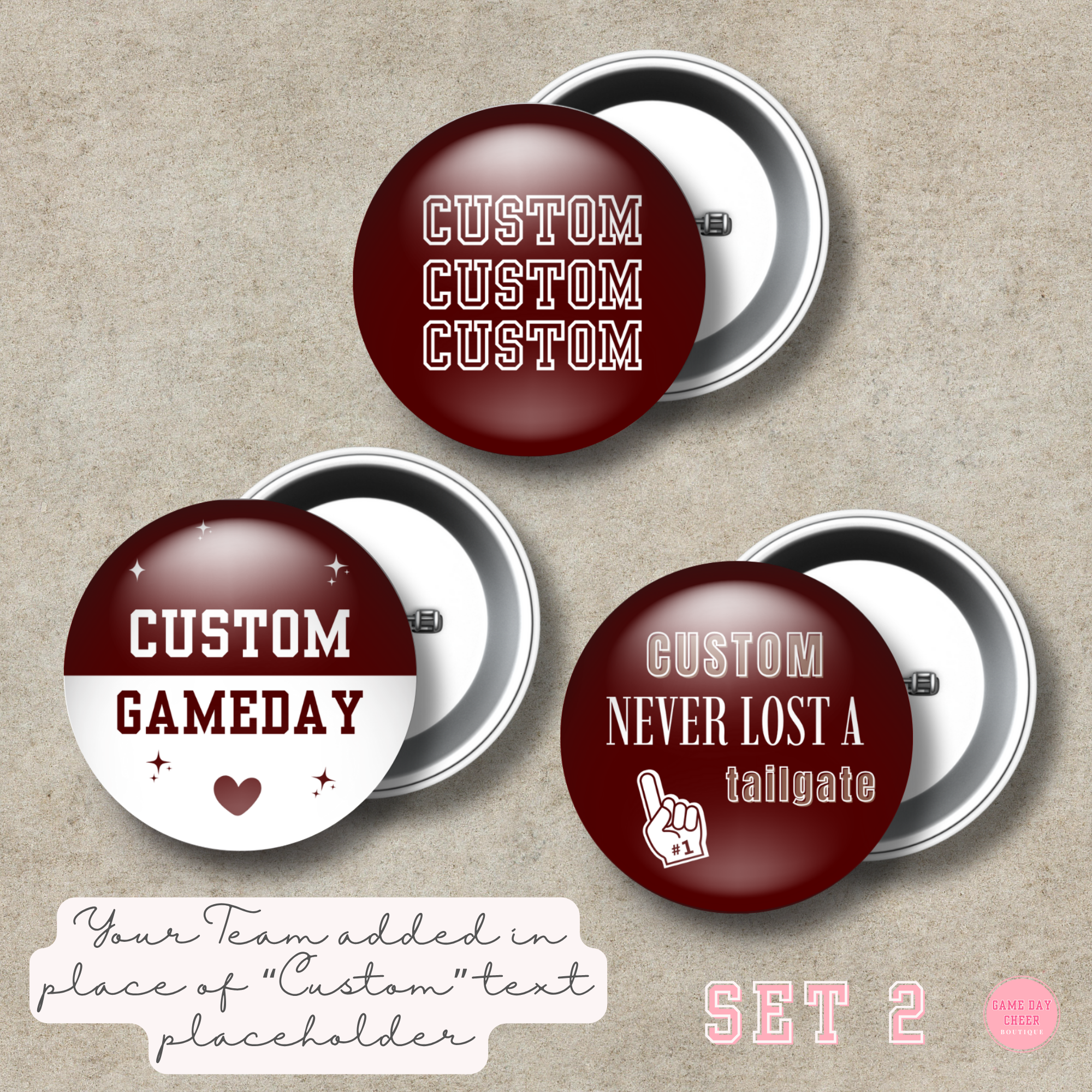 3 Button Pack: Game Day Set 2