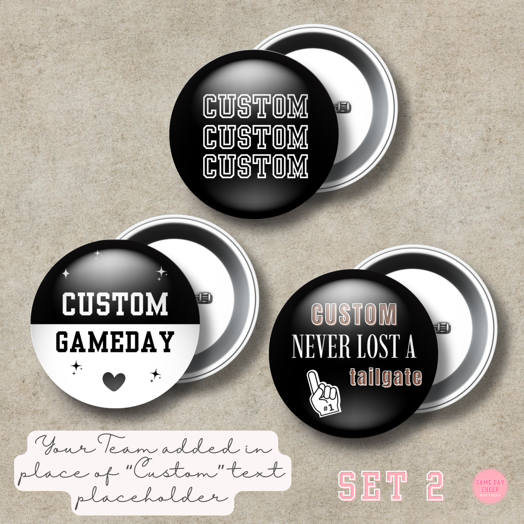 3 Button Pack: Game Day Set 2