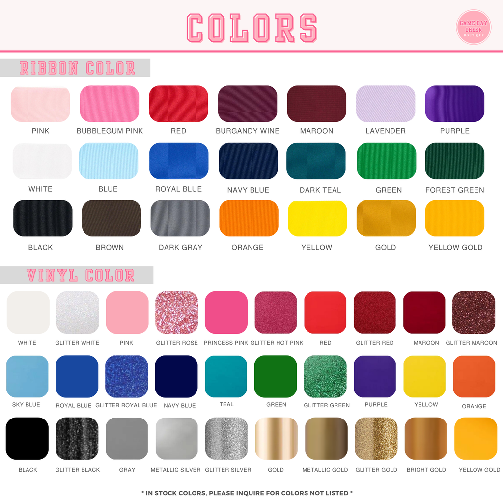 Cheer Game Day Long Tail Hair Bow, Personalized with your team colors and name. Collegiate style cheer bow.  Custom cheerleader ribbon bows.